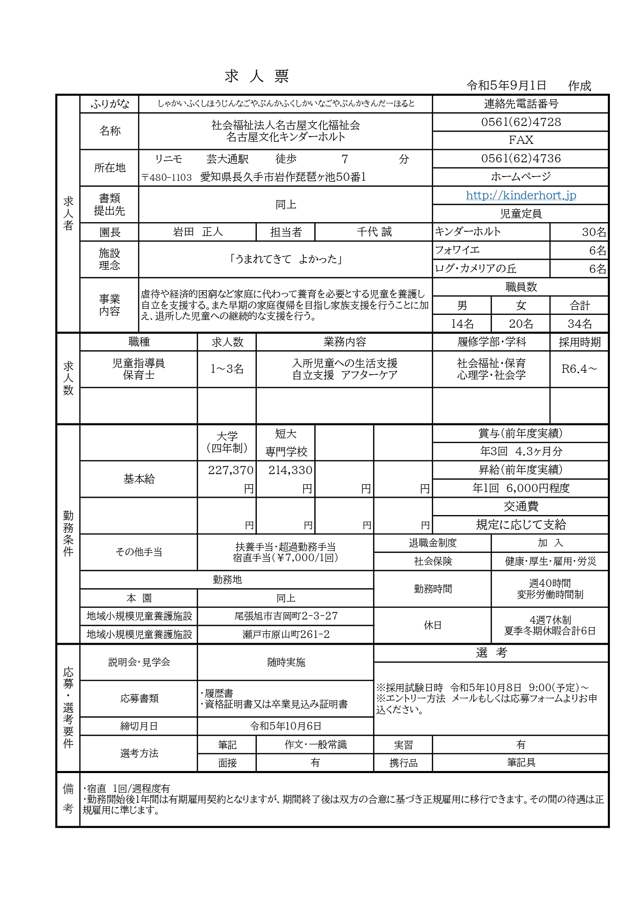 令和6年4月職員採用について